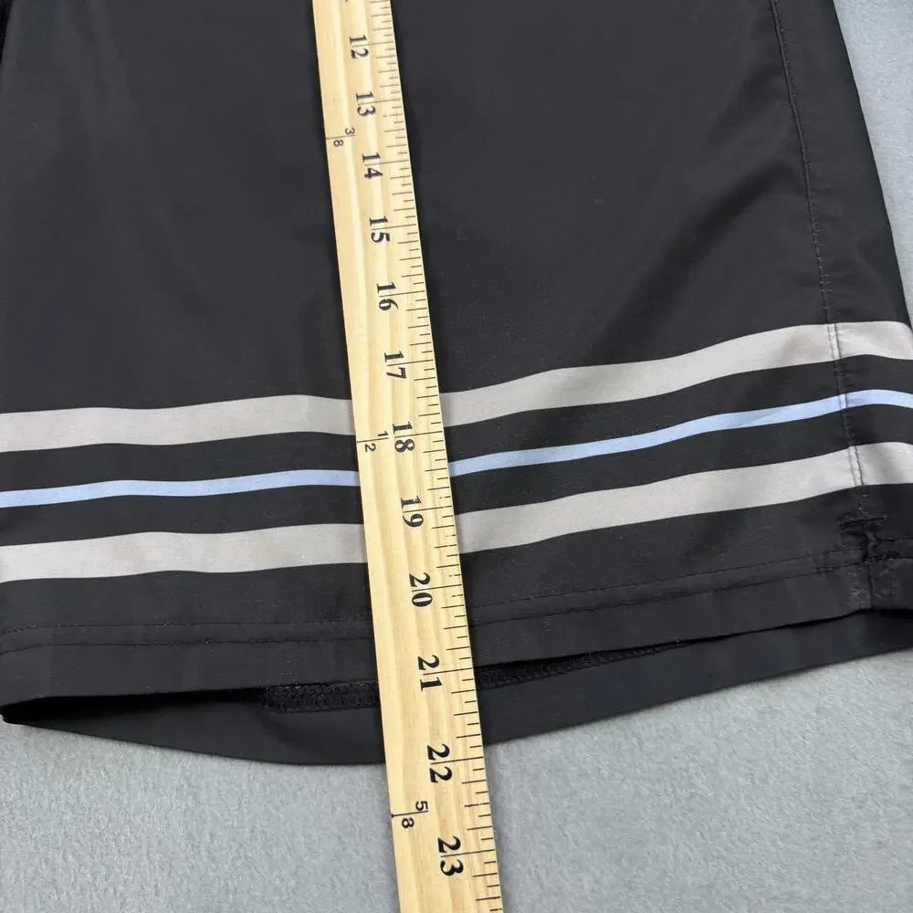 Fair Harbor Swim Trunks Mens 2XL Black Striped Board Shorts Lined Stretch